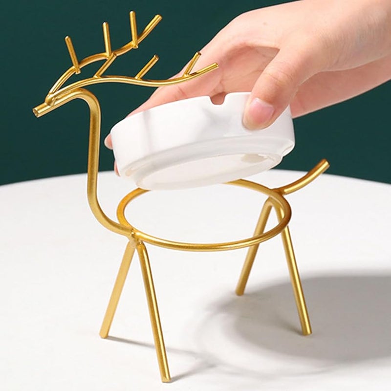 منفضة سجائر سوداء من السيراميك على شكل غزال، حامل رماد إبداعي للمدخنين، ديكور للمنزل - Image 5